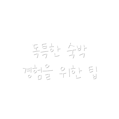독특한 숙박 경험을 위한 팁