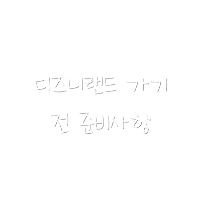 디즈니랜드 가기 전 준비사항