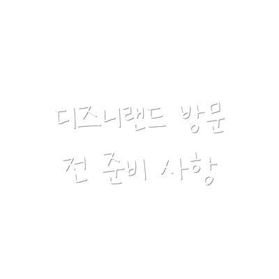 디즈니랜드 방문 전 준비 사항