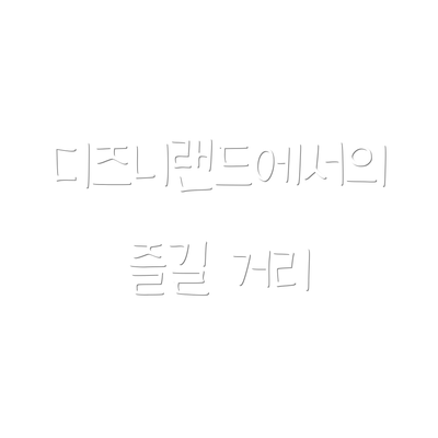 디즈니랜드에서의 즐길 거리
