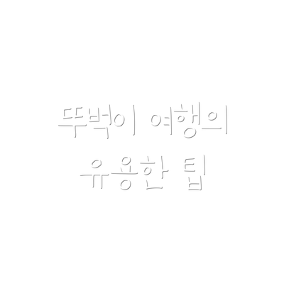 뚜벅이 여행의 유용한 팁