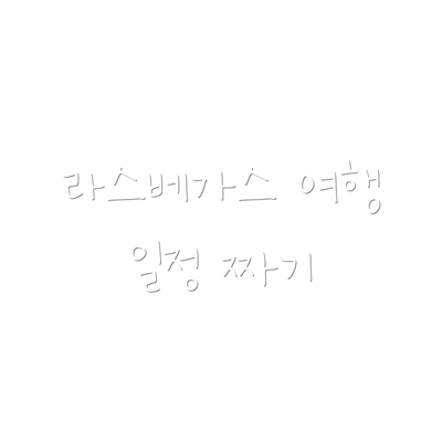 라스베가스 여행 일정 짜기