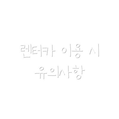 렌터카 이용 시 유의사항