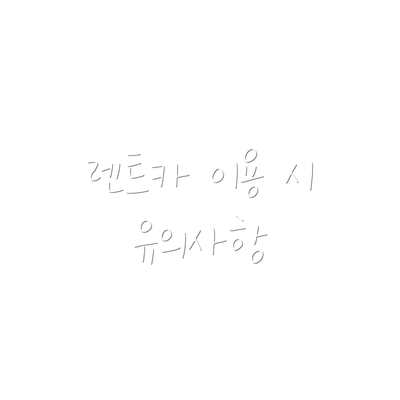 렌트카 이용 시 유의사항