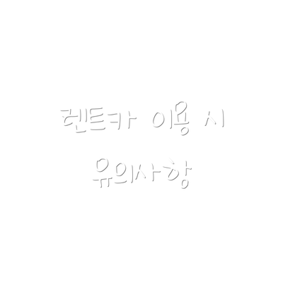 렌트카 이용 시 유의사항