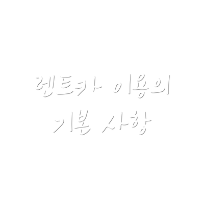 렌트카 이용의 기본 사항