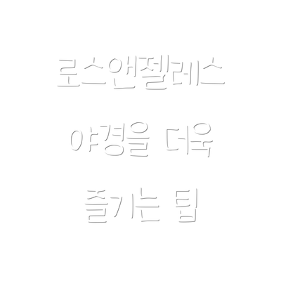 로스앤젤레스 야경을 더욱 즐기는 팁