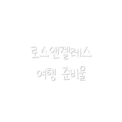 로스앤젤레스 여행 준비물