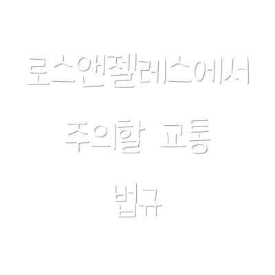 로스앤젤레스에서 주의할 교통 법규