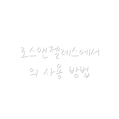 로스앤젤레스에서의 사용 방법