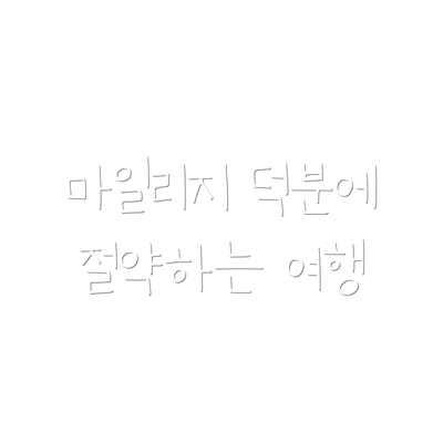 마일리지 덕분에 절약하는 여행