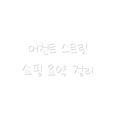 머천트 스트릿 쇼핑 요약 정리