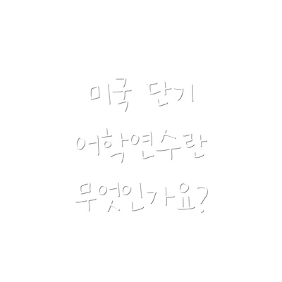미국 단기 어학연수란 무엇인가요?