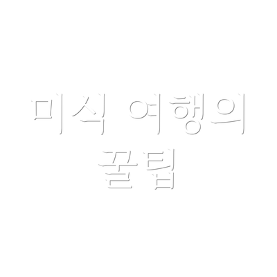 미식 여행의 꿀팁
