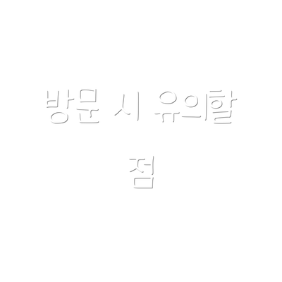 방문 시 유의할 점
