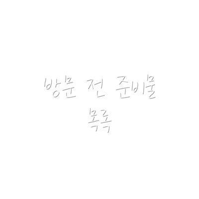 방문 전 준비물 목록