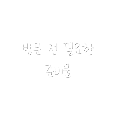 방문 전 필요한 준비물