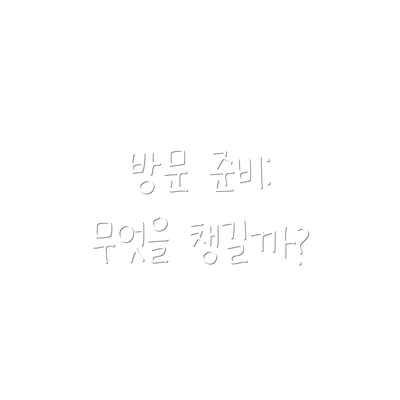 방문 준비: 무엇을 챙길까?