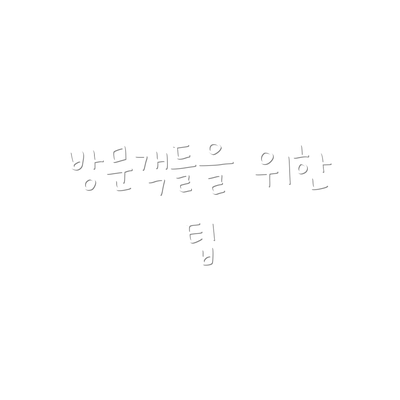 방문객들을 위한 팁