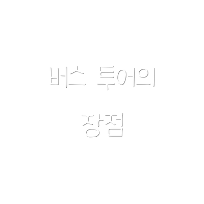 버스 투어의 장점