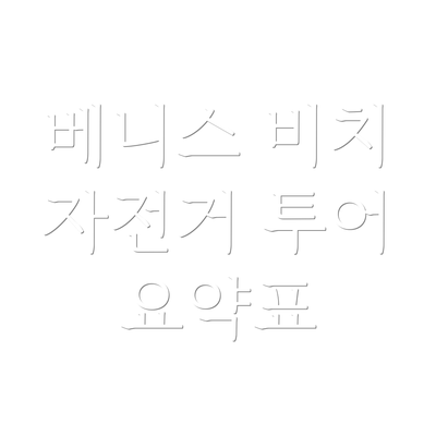 베니스 비치 자전거 투어 요약표