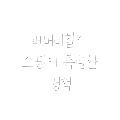 베버리힐스 쇼핑의 특별한 경험