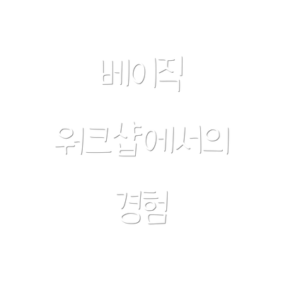 베이직 워크샵에서의 경험