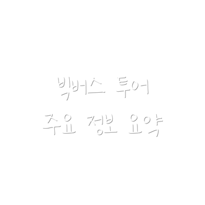 빅버스 투어 주요 정보 요약