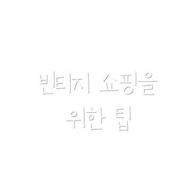 빈티지 쇼핑을 위한 팁