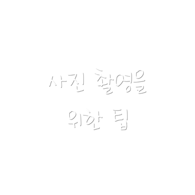 사진 촬영을 위한 팁