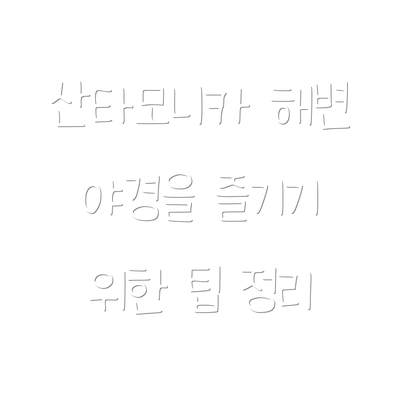 산타모니카 해변 야경을 즐기기 위한 팁 정리