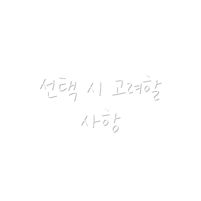 선택 시 고려할 사항