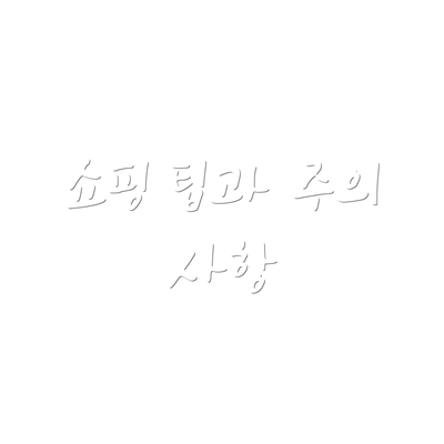 쇼핑 팁과 주의 사항