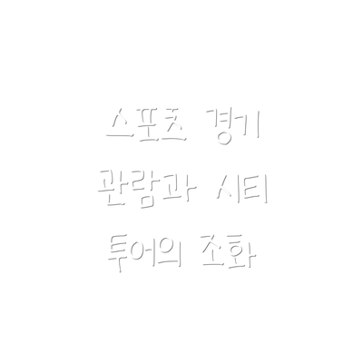 스포츠 경기 관람과 시티 투어의 조화