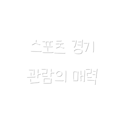 스포츠 경기 관람의 매력