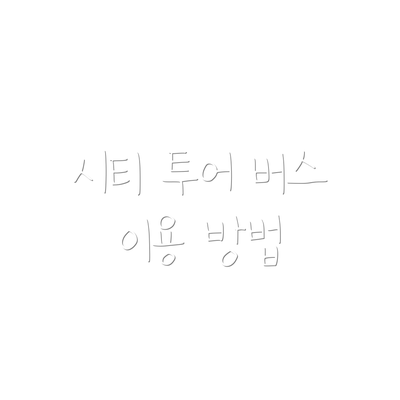 시티 투어 버스 이용 방법