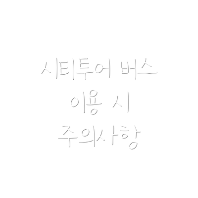 시티투어 버스 이용 시 주의사항
