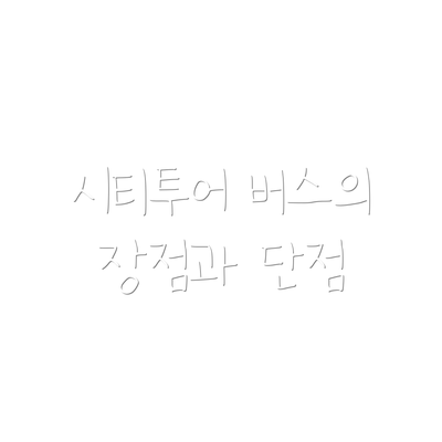 시티투어 버스의 장점과 단점