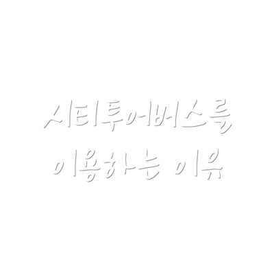 시티투어버스를 이용하는 이유