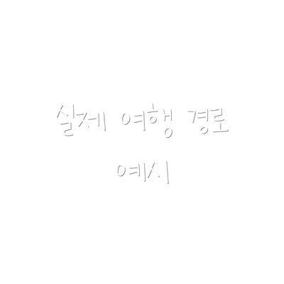 실제 여행 경로 예시