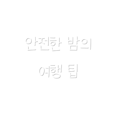 안전한 밤의 여행 팁