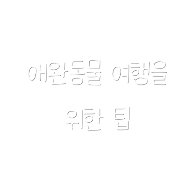 애완동물 여행을 위한 팁