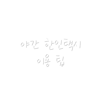 야간 한인택시 이용 팁