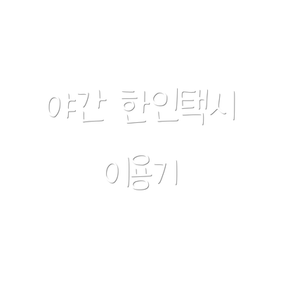 야간 한인택시 이용기