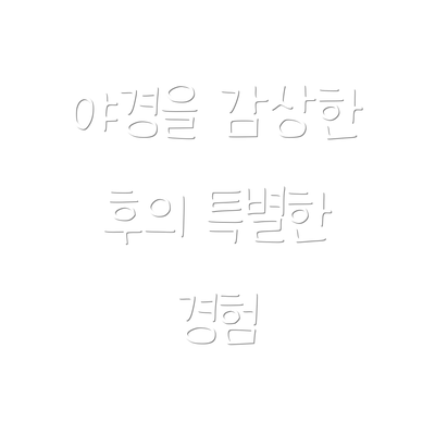 야경을 감상한 후의 특별한 경험