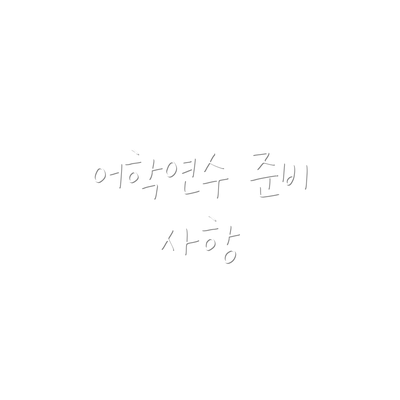 어학연수 준비 사항
