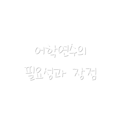어학연수의 필요성과 장점