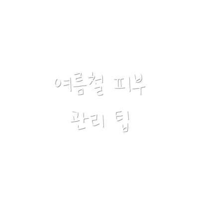 여름철 피부 관리 팁