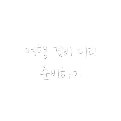 여행 경비 미리 준비하기