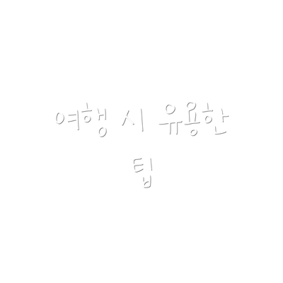 여행 시 유용한 팁